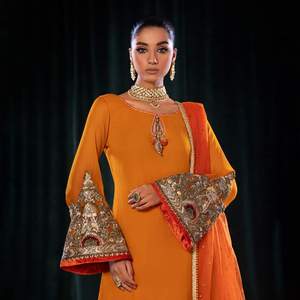 Diseñador de las mujeres multicolor pesado bordado de seda Lehenga Choli indio pakistaní estilo vestido de novia ropa de fiesta al por mayor 0100 - Product Image 1