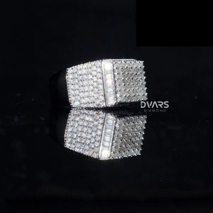 Anillo de Hombre con Moissanita VVS de 7.00 CT, Estilo Hip Hop Único, para Compromiso, Boda, Fiesta, Estilo Rapero, Plata de Ley - Product Image 3