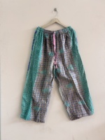 Pantalon vintage Kantha fait main en Inde, pantalon unisexe bohème