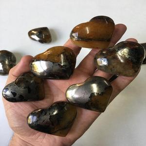 Naturel vente entière en vrac cristal pyrite Quartz doré coeur guérison méditation décor à la maison sculpté pierres précieuses Lions porte Quartz amour - Product Image 1