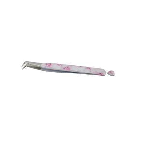 Pince à épiler à impression en papier à 90 degrés vente en gros en acier inoxydable pince à épiler professionnelle pour extension de cils en forme de cœur durable Aroosh Corp - Product Image 3