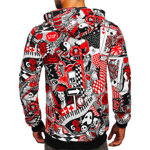 Sweat-shirt à capuche en denim décontracté, fabrication OEM directe, personnalisable avec sublimation couleur intégrale, motif animal, pour l'hiver - Product Image 4