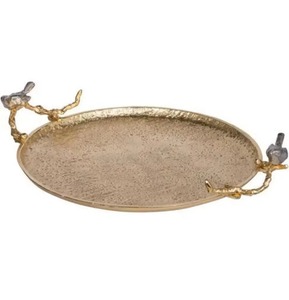 Plateau de service en aluminium revêtu d'or fabriqué sur mesure par OEM Plateau métallique décoratif léger pour mariage hôtel restaurant usage domestique - Product Image 4