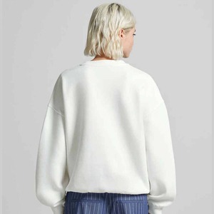 Sudadera de cuello redondo blanca elegante sudadera pulóver sudadera de manga larga para impresión de logotipo personalizado unisex al por mayor - Product Image 5