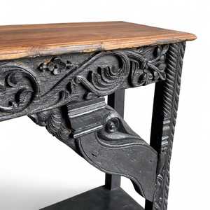 Handmade Vintage Console <b>Table</b> Luxury Traditional Carved Solid Wood <b>Mirrored</b> for Entry Villa Living Room Hotel Bedroom School - Product Image 6