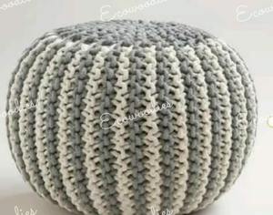 Artisans traditionnel Jute pouf poufs assis repose-pieds salon chambre Pouf rond pour la décoration intérieure Console en incrustation d'os - Product Image 6