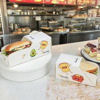 Boîtes en papier kraft jetables de luxe modernes pour boulangerie, pain, gâteaux, biscuits, petit-déjeuner, toasts, sandwichs – Vente en gros, portables