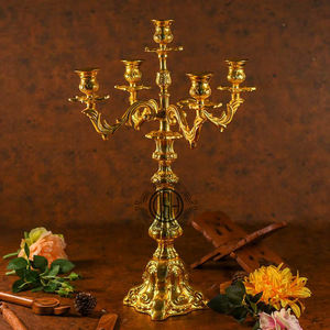 Bougeoir Menorah le plus vendu pour les mariages et les fêtes de fiançailles Décoration Bougeoir en métal Candélabre. - Product Image 4