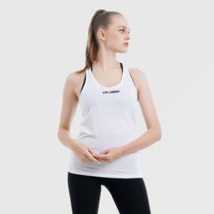 เสื้อกล้ามระบายอากาศสำหรับนักกีฬา สีขาว ผ้าถัก - Product Image 4