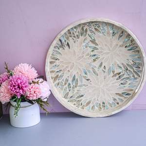 Plateau de service rond en bois de haute qualité avec vadrouille vaisselle artisanale pour décor de restaurant vente en gros du prix du Vietnam - Product Image 3