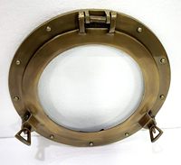 Fenêtre Ronde Industrielle Antique en Verre, Décoration Nautique pour Bateau ou Navire, Noël