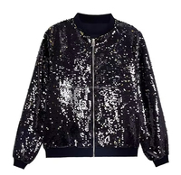 Qualité supérieure Street Fashion Zip Up Fond flexible Deux poches Style Holographique Sequin Danse Porter Unisexe Bomber Vestes