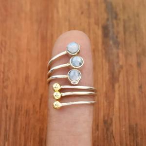 แหวนเงินวงเดือน925เงินวงก้นหอยห่อเครื่องประดับขนาดใหญ่ - Product Image 1