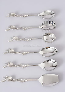 Wholesale Silver Handmade Serving Set Metal Salad <b>Server</b> for Restaurant Hotel Wedding Usage Manufactured by artisans - Product Image 5