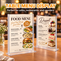 Support en acrylique de haute qualité, logo personnalisé, panneau d'affichage transparent pour la publicité des menus de restaurant, promotion