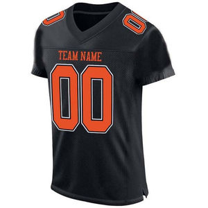 Maillot de football américain personnalisé en vrac nom de l'équipe numéro adultes 100% polyester respirant à manches courtes col en V vêtements de sport personnalisés - Product Image 4