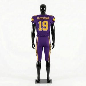 Conjunto de Uniforme de Fútbol Americano Personalizado, Camisetas de Equipo Sublimadas, Malla Transpirable de Poliéster, Cuello en V, Cintura Elástica con Cordón - Product Image 3