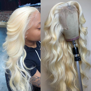 Pelucas de Cabello Humano Remy Indio Virgen Rubio 613 con Frente de Encaje 13"x4" Ondulado, Doble Trama a Máquina, Línea de Cabello Pre-arrancada y Removible - Product Image 2