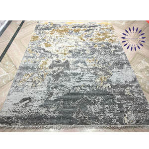 Tapis en soie moderne fait à la main avec nœud persan authentique antidérapant personnalisable abstrait carré choix des concepteurs ensembles de tapis de salon - Product Image 2