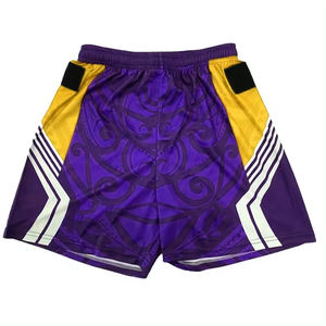 Shorts de rugby respirants en maille avec logo personnalisé imprimé, unisexe, vêtements de sport en polyester, vente en gros - Product Image 2