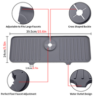 Tapis de protection d'évier en silicone pliable, tapis antidérapant pour robinet, tapis de drainage rapide pour vaisselle, accessoires de cuisine