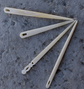 Aiguille à lacer ovale en os de buffle naturel poli, écologique, simple, étanche, faite à la main, outil moderne, trou conique pour fil, cuir - Product Image 4