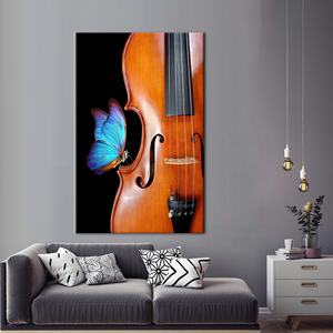 Toile imprimée Violoniste élégant - Art mural moderne sur instruments de musique, encadrée - Product Image 1