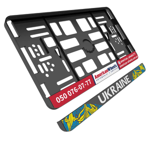 Marco de matrícula de EE. UU. impreso personalizado, soporte de número promocional de plástico negro, marco de matrícula de publicidad personalizado - Product Image 1