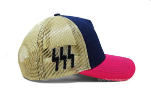 Vente en gros de chapeaux de camionneur 3 tons en denim/toile pour hommes design personnalisé 5 panneaux avec dos en maille respirant haute qualité chapeaux du Vietnam - Product Image 5