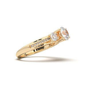 แหวนเพชรทรงรีกลมโมอิส0.22Ct 5เม็ดสีทอง14K สำหรับปลูกในห้องปฏิบัติการขายส่ง - Product Image 5