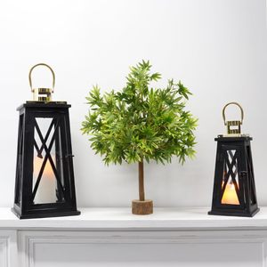 Lanterne en bois décorative avec dessus en métal pour une ambiance de table romantique au meilleur prix - Product Image 6