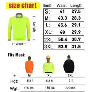 Polo reflectante de seguridad de alta calidad de manga larga para hombre con logotipo personalizado - Product Image 2