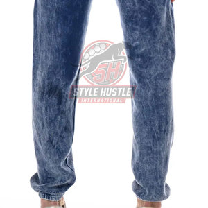 Wholesale Custom Logo <b>Drawstring</b> Acid Wash <b>Trousers</b> Loose Fit Customized Logo Printing Acid Wash <b>Trousers</b> - Product Image 3