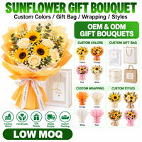 Bouquet de roses éternelles en gros avec ours en peluche, cadeau floral durable pour la Saint-Valentin, approvisionnement en vrac personnalisé