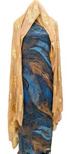 Conjunto de 3 Piezas de Ropa Tradicional Somalí Dirac para Mujer, Ecológica y de Lujo, con Estampado Floral, Algodón, Spandex, Encaje y Cinta, Mangas Largas - Product Image 2