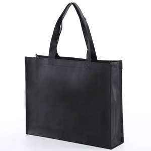 Bolso de mano de Color sólido con estampado personalizado, bolso de compras con cierre de cremallera portátil, decoración bordada, tela no tejida laminada - Product Image 5