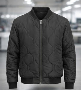 Chaqueta Bomber Acolchada Negra para Hombre, Chaqueta de Invierno Ligera, Chaqueta Universitaria Aislante Cálida, Resistente al Viento y al Agua - Product Image 2