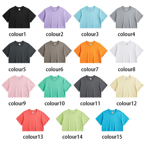 Usine impression personnalisée broderie respirant 100% coton été recadrée femmes haut court T-Shirts - Product Image 3