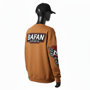 เสื้อสเวตเชิ้ตผู้หญิง ผ้าคอตตอนผสมโพลีเอสเตอร์เนื้อหนา สำหรับฤดูหนาว สีน้ำตาล ปักโลโก้ ระบายอากาศได้ดี - Product Image 5