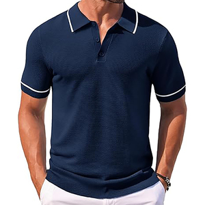 Polo informal de secado rápido para hombre, Camiseta ajustada de manga corta, ropa deportiva de punto, venta al por mayor a granel, OEM del fabricante - Product Image 1