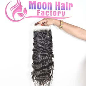 Fermeture humaine de qualité supérieure ondulée couleur naturelle noir doux tissage de cheveux indiens pour les femmes parfait pour la fête de salon et un usage quotidien - Product Image 4