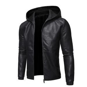 Men's High Quality Premium Faux Sheep Skin Leather <b>Motorcycle</b> <b>Jacket</b> <b>Vintage</b> Style Slim Fit Hoodie Lightweight Winter Outwear - Product Image 1