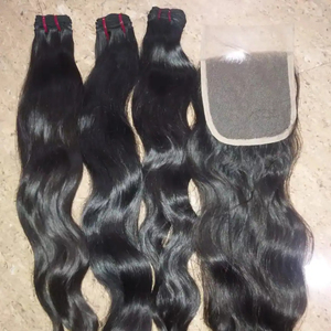 Extensiones de cabello humano indio a granel 100% Virgin Remy Single Drawn Material de alta calidad - Product Image 1