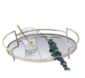 New Modern Steel <b>Gold</b> Metal Decorative <b>Mirror</b> Tray Christmas Wedding Restaurant & Dining Room Decorative Tray - Product Image 6