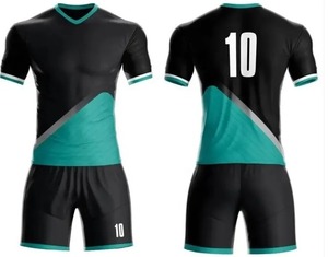 ชุดฟุตบอลยูนิเซ็กซ์ เสื้อและกางเกงขาสั้น โพลีเอสเตอร์ 100%  รับสกรีนหมายเลข ชุดทีมฝึกซ้อม แห้งเร็ว พิมพ์ลายแบบซับลิเมชั่น - Product Image 5