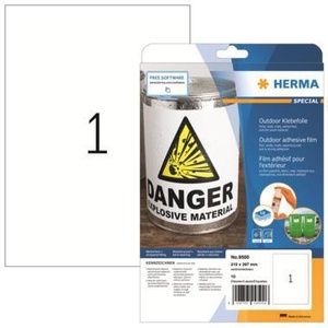 HERMA Special White <b>Foil</b> Label 210 X 297 mm 10 Labels/Pack for <b>Window</b> Stickers - Product Image 1