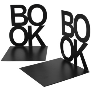 Sujetalibros de metal de alta calidad para libros pesados, diseñados para mantener los libros rectos en un escritorio o mesa. - Product Image 2
