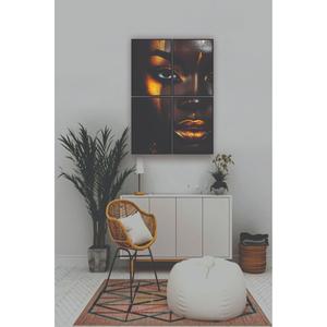 4 pezzi Puzzle oro nero cornice gigante guardando MDF decorazione da parete oggetto regalo 85cm x 60cm