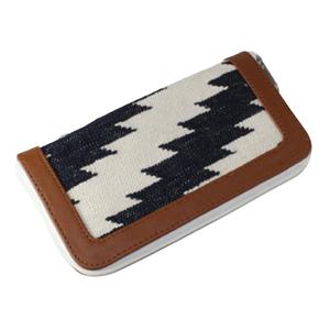 Pochette de mode faite à la main cousue à partir de coton tissé à la main Dhurry/Kelim fermeture à glissière sac à poches multiples - Product Image 1