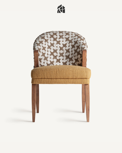 Silla de Comedor Zelvarielle de Madera de Teca Sólida de Lujo, Muebles de Comedor Premium Hechos a Mano, Elegantes y Modernos de Mediados de Siglo, con Microfibra - Product Image 3